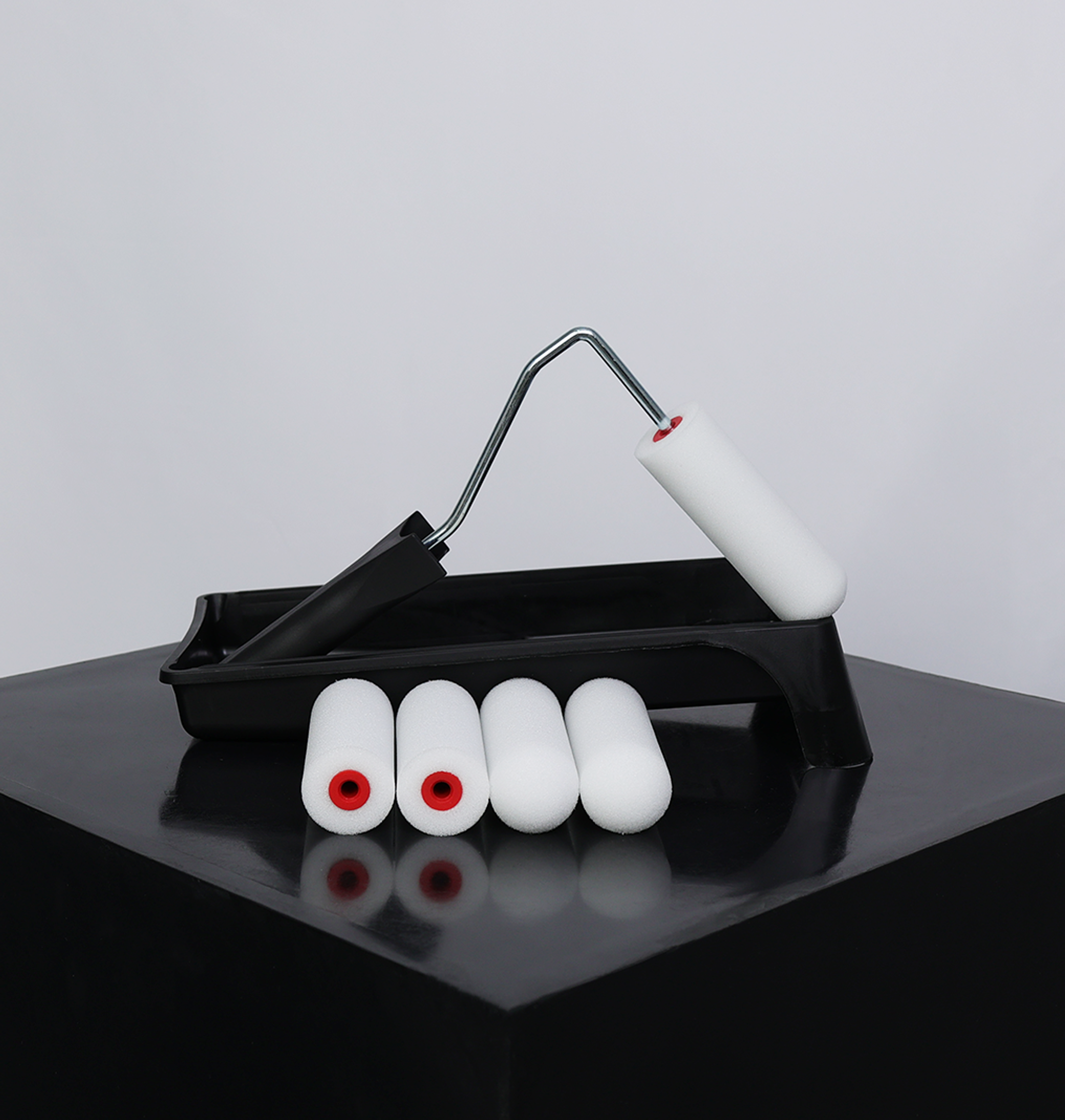 5 x 4" Foam Mini Roller Sleeves 100mm - Pack of 5 (Includes Frame)