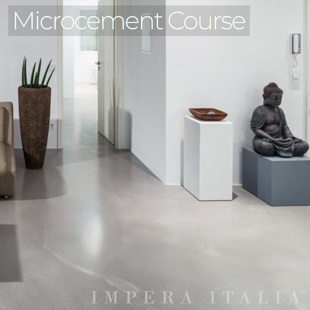 Microcement applied on an interior floor